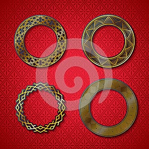 Chinese background with decorative vector ornament frames.