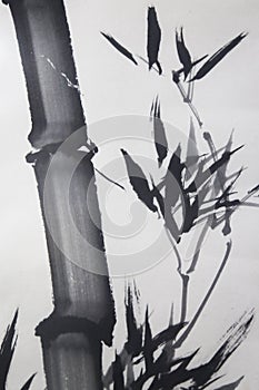 Chinese bamboo ink painting