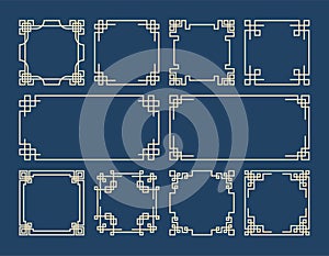 Chinese banners and frames, traditional asian design elements, chinese ornament