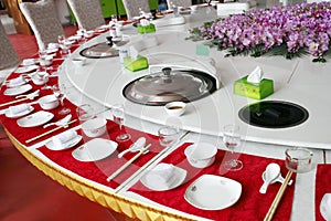 Chinese banquet table setting