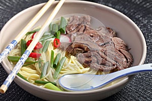 Chinese beef shank noodle soup