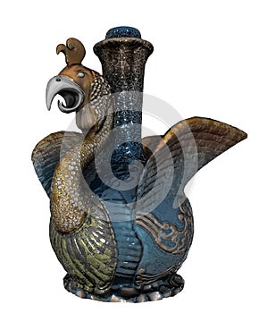 Chinese bird porcelain or ceramic vase