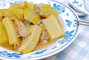 Chinese bitter gourd and meat cuisine