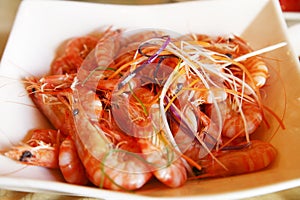 Chinese boiled shrimp