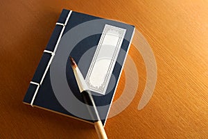 Chinese book and writing brush
