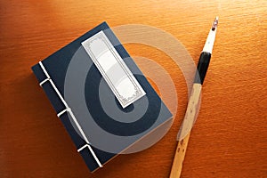 Chinese book and writing brush