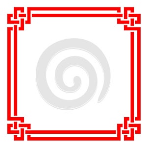 Chinese border frame, red vector art