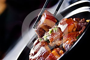 Chinese braised pork belly, dongpo pork photo