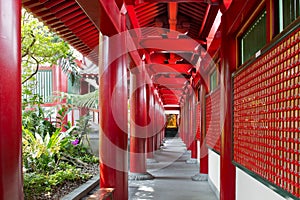 Chinese Buddhist Temple Outside Corridor