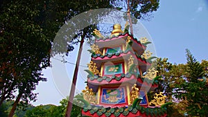 Chinese buddist temple on island Koh Chang. Concept traditional history religion asia culture Buddha. Buddhism wat