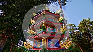 Chinese buddist temple on island Koh Chang. Concept traditional history religion asia culture Buddha. Buddhism wat