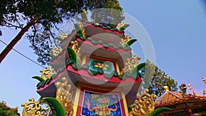 Chinese buddist temple on island Koh Chang. Concept traditional history religion asia culture Buddha. Travel Asia sacred