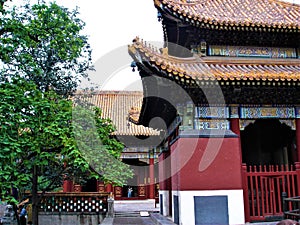 Chinese building, art, architecture, history and time in Beijing city, China.