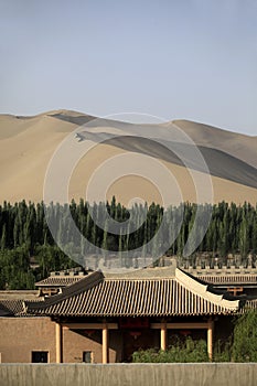 Chinese building in the desert