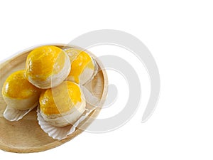Chinese cake Pastries or moon cakes isolate on white background with clipping path