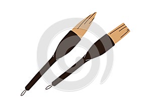 Chinese calligraphy paint brush tools. Asian Japanese supplies, paintbrushes for Japan calligraphic art, painting