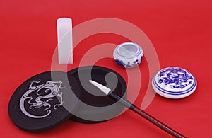 Chinese calligraphy and painting with stationery