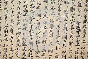 Chinese calligraphy of tea scripture