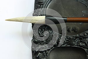 Chinese calligraphy toolâ€”â€”brush and inkstone