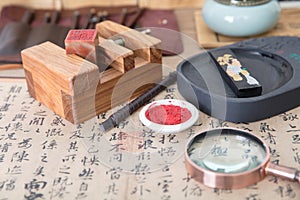 Chinese calligraphy works, seal carving works and other related items