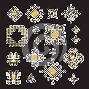 Chinese and celtic endless knots and patterns vector set.