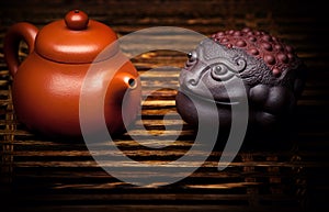 Chinese ceramic teapot studio quality light