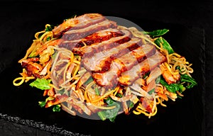 Chinese Char Siu Chow Mein Meal