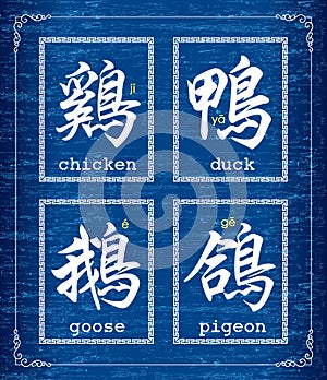 Chinese character symbol about Poultry