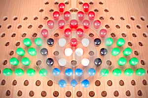 Chinese checkers wooden board set