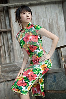 Chinese cheongsam model photo