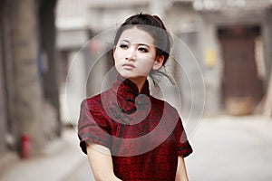 Chinese cheongsam model photo