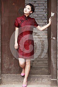 Chinese cheongsam model