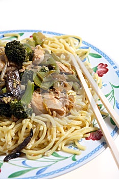 Chinese Chicken chow mein noodles