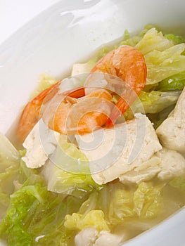 Chinese Chicken stock tofu soup