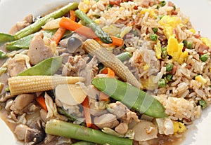 Chinese chicken vegetable stir fry dish