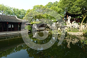 Chinese classical gardens in Tongli Ancient Town in Suzhou