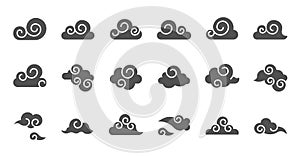 Chinese Cloud icon raw material for use, glyph design
