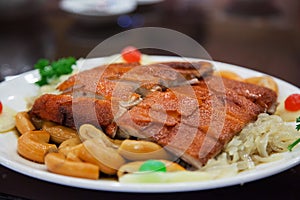 Chinese Cold Appetizer Platter With Roasted Suckling Pig