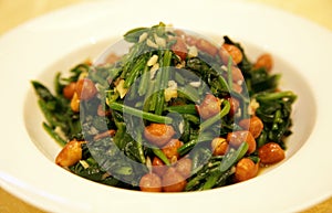 Chinese Cold Dish - Spinach with Nuts