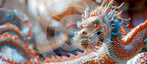 Chinese colorful style traditional dragon illustration photo