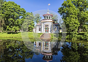 Chinese creaking pavilion in the Catherine Park in Tsarskoye Selo. Pushkin, St. Petersburg photo