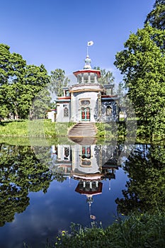 Chinese creaking pavilion in the Catherine Park in Tsarskoye Selo. Pushkin, St. Petersburg photo