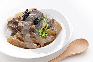 Chinese cuisine, beef stew and beef tendon photo