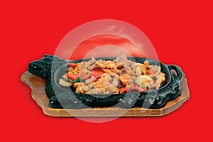 Chinese cuisine. Sizzling chicken.