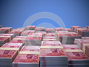 Chinese currency. 100 Chinese renminbi background. Macro