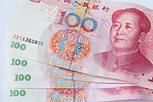 Chinese currency banknote one hundred yuan