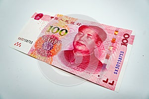 Chinese currency, money, yuan, on a white background, isolate