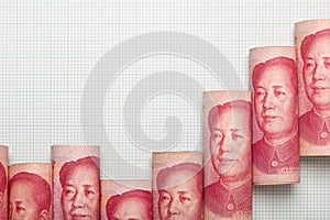 Chinese currency uptrend graph photo