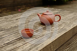 Chinese dark red teaset