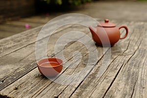 Chinese dark red teaset